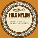 D'Addario BEC040 Nylon Ball End Guitar String 040