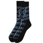 Men's Music Notes Novelty Socks - Navy Color