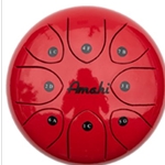 6" Tongue Drum Red   Amahi KLG6-6RD With Bag