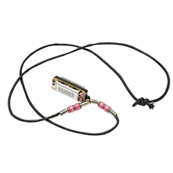 M38NPI Mini-Harmonica Necklace Pink Hohner M38N-PI