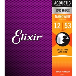 Gore  Ac Guitar String Set Light 80/20 Bronze Nanoweb Elixir 11052 12/53