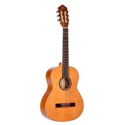 3/4 Classical Guitar Ortega R122G-3/4 Natural Gloss Cedar Top With Bag